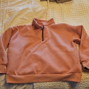 Pink 3/4 Zip Sweater Xl